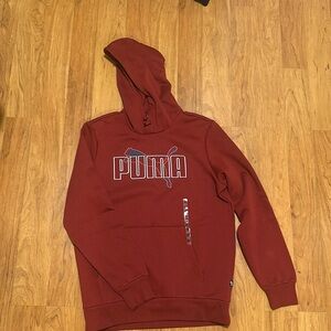 dark red puma hoodie